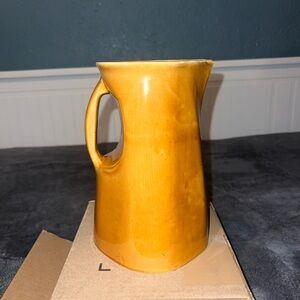 Vintage LADY J Golden Ceramic Pitcher Vase Robert James & Sons